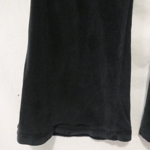 Black Velour Loungewear Bottoms | Bleach Spots On Front Leg | 14 inches measured - Picture 12 of 16